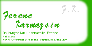 ferenc karmazsin business card